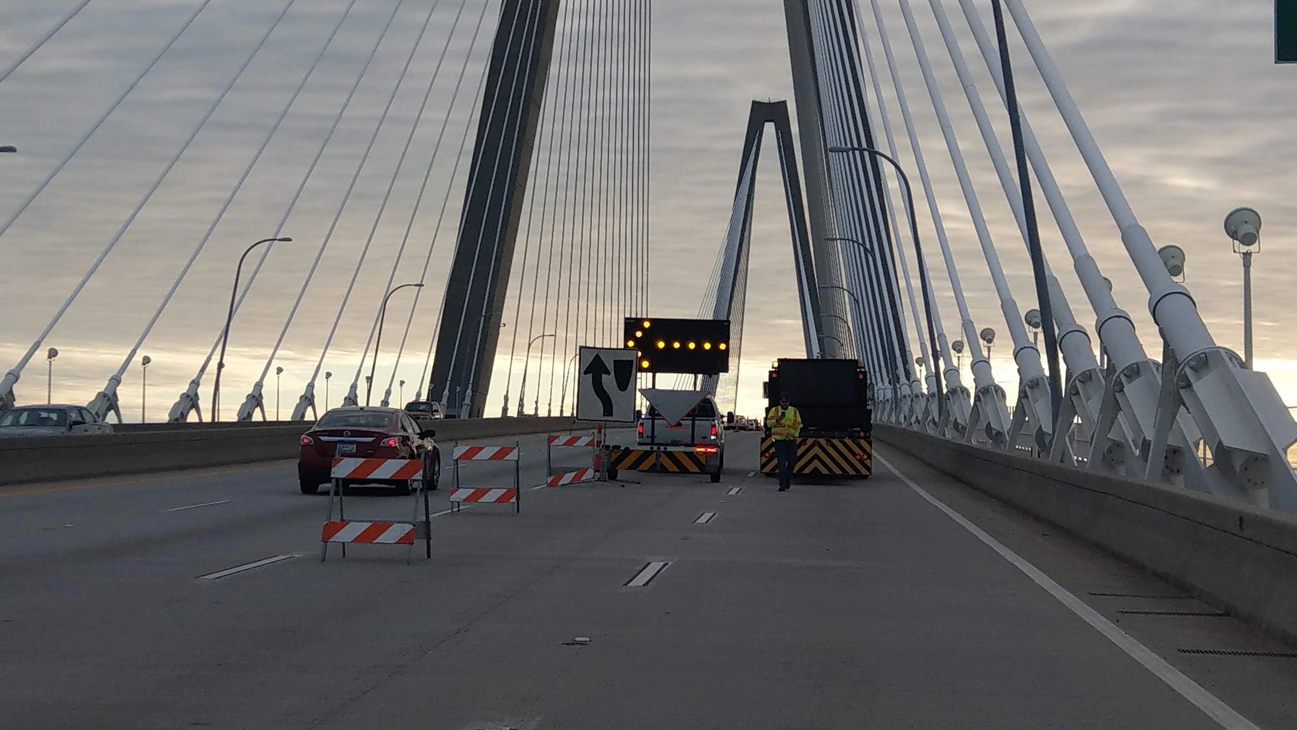 Detour setup with signage